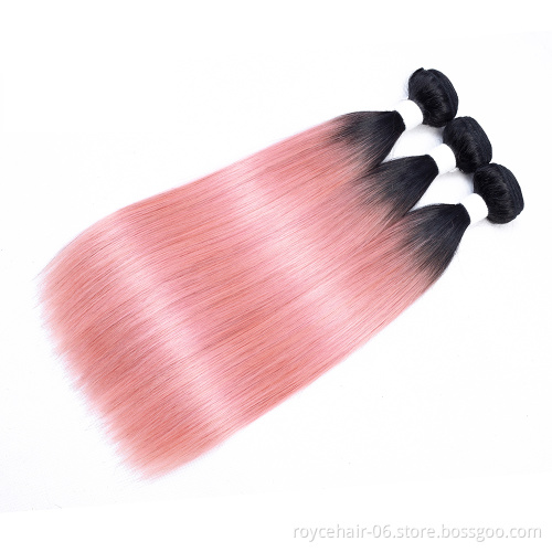 Royce 10A 11A Grade Raw Virgin Indian Temple Hair Ombre Colors 100% Human Hair bundles with Closure